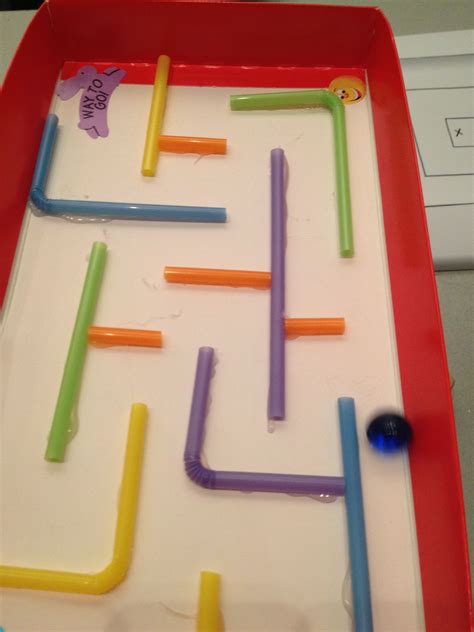 Marble Maze Made From A Shoebox Lid And Straws Classroom Ideas