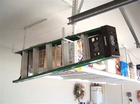 Ladder Overhead Garage Storage Home Projects Ladder Storage