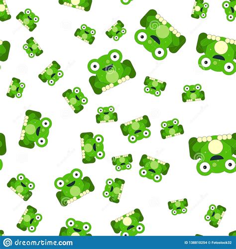 Seamless Pattern Of Frogs Stock Vector Illustration Of Frog 138810254