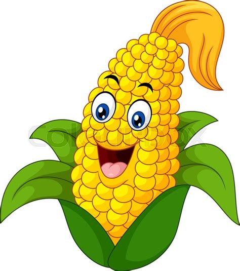 Illustration Of Cartoon Sweet Corn Stock Vector Colourbox