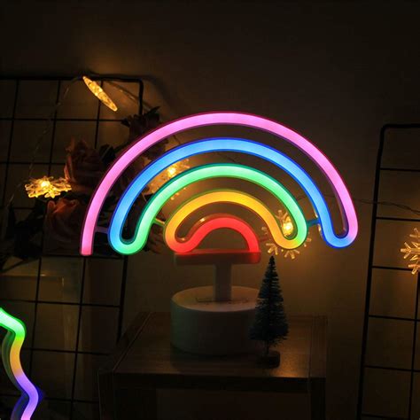 Buy Led Cute Colorful Neon Rainbow Sign Lights Rainbow Neon Light With