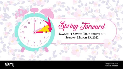 Daylight Saving Time Begins Web Banner Reminder With Daylight Saving