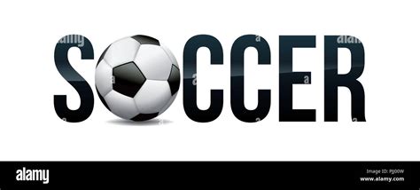 The Word Soccer And Ball Word Art Concept Illustration Vector Eps 10