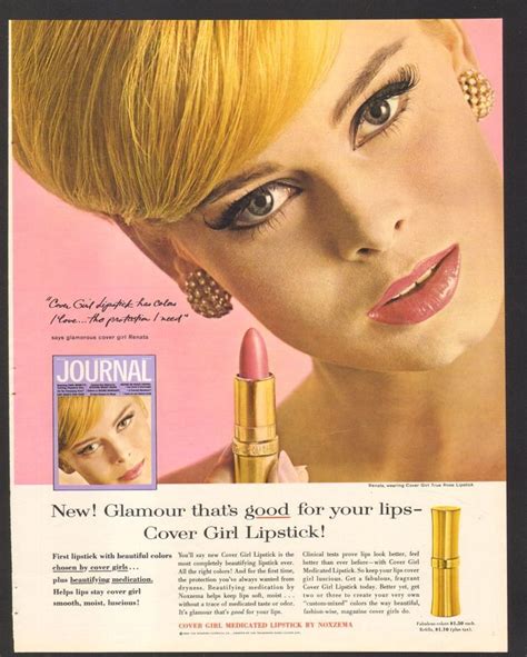 1964 Magazine Print Advertisement Ad Cover Girl Lipstick Glamour Thats