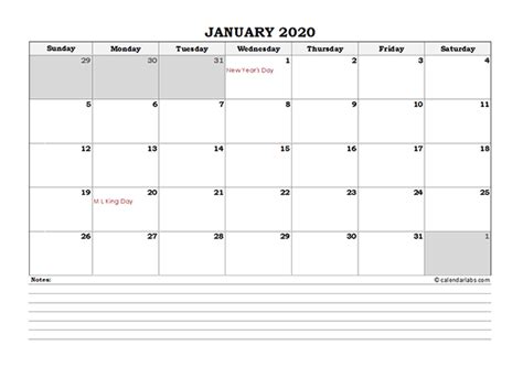 Weekly Calendar Template 2020 Excel