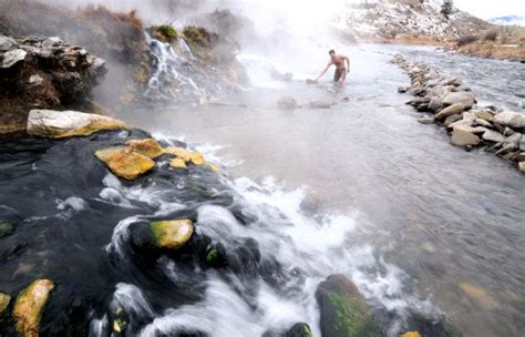 Boiling River Hot Springs At The 45th Parallel