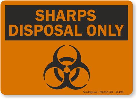Sharps disposal containers in health care facilities. Sharps Warning Labels and Signs - Biohazard Sharps Waste Disposal