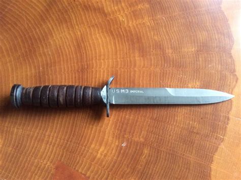 Us M3 Fighting Knife Imperial Blade Marked Chocolay River Knives