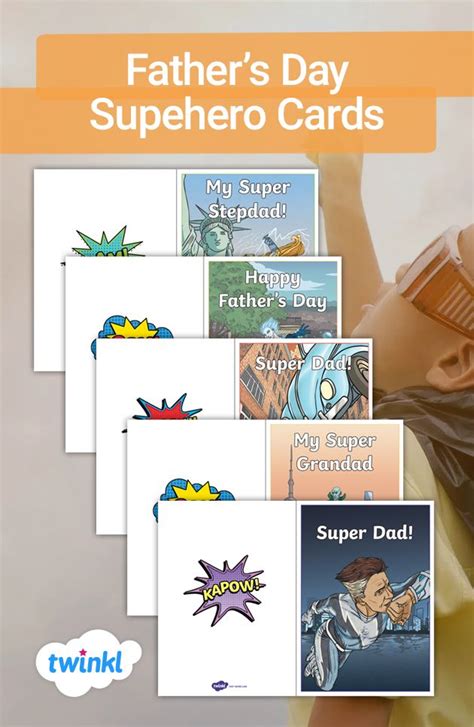Fathers Day Superhero Cards Happy Fathers Day Dad Fathers Day