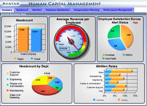 Management Executive Dashboard Designed For Human Capital Management