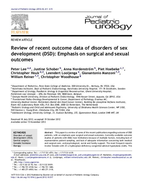 Pdf Review Of Recent Outcome Data Of Disorders Of Sex Development
