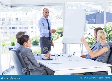 Businesswoman Asking Question During Meeting Stock Image Image Of