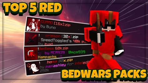Top 5 Best Red Bedwars Texture Packs 189 Fps Boost Youtube