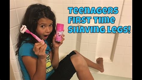 How To Shave Your Legs Teenager S First Time Shaving Legs Youtube