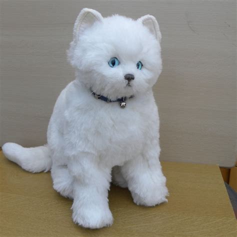 Real Soft Toys White Cat Large Sitting Toy Cat
