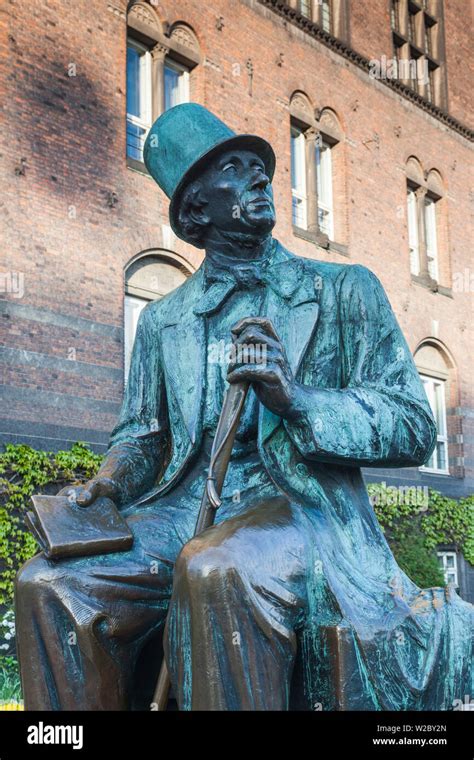 Denmark Zealand Copenhagen Hans Christian Andersen Statue Stock