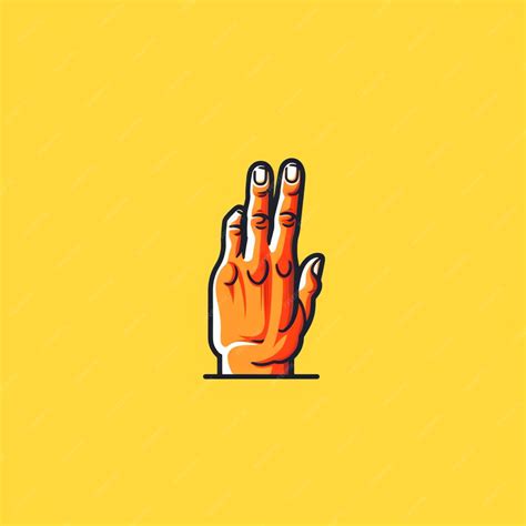Premium Ai Image Hand Finger Logo Vector Simple Flat Color