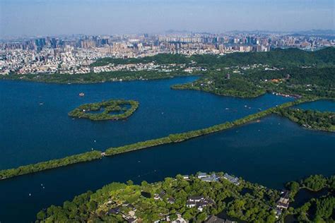 Aerial Views Of West Lake In Chinas Hangzhou