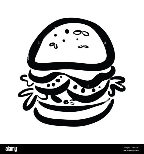 Burger Line Art Stock Vector Image And Art Alamy