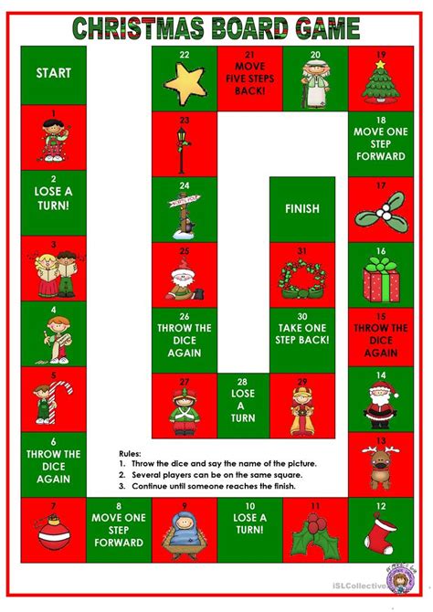 Christmas Boardgame English Esl Worksheets For Distance Learning And