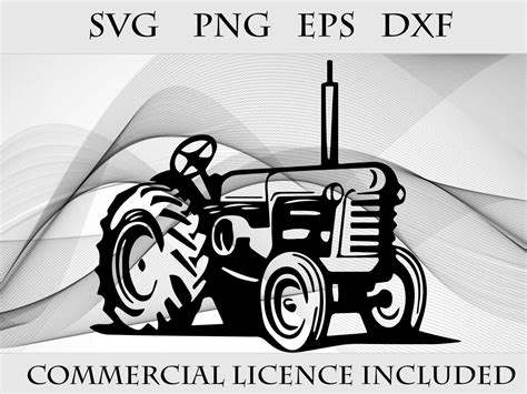 Old Tractor Svg Png Eps Dxf Vector Art Clip Art Design Etsy Uk