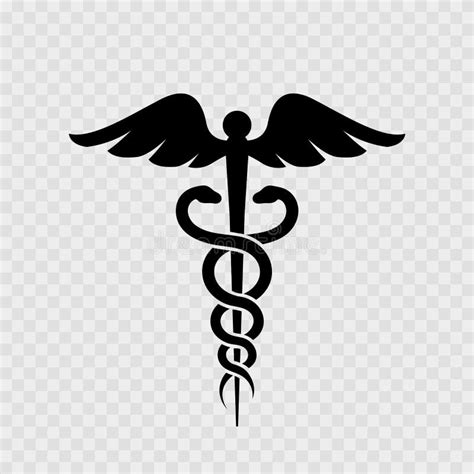 Caduceus Medical Symbol Medical Logo With Snake Isolated Stock Vector