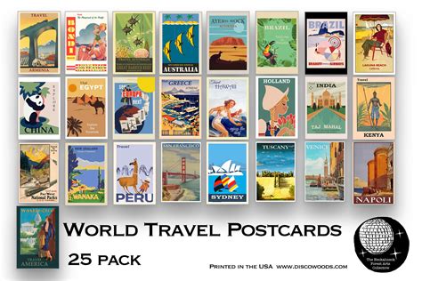 World Travel Postcard Set Set Of 25 Postcards Vintage Etsy
