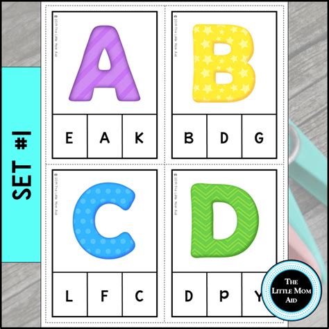 Alphabet Clip Cards Uppercase Lowercase Letter Sounds Beginning