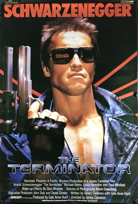 Terminator Original Arnold Schwarzenegger Vintage Movie Poster