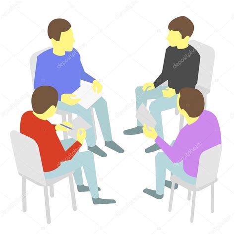 Hablando Grupo De Negocios Reunión Del Equipo De Cuatro Personas