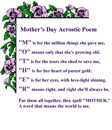 Mothers Day Poems Short Poems For Mom On Mothers Day