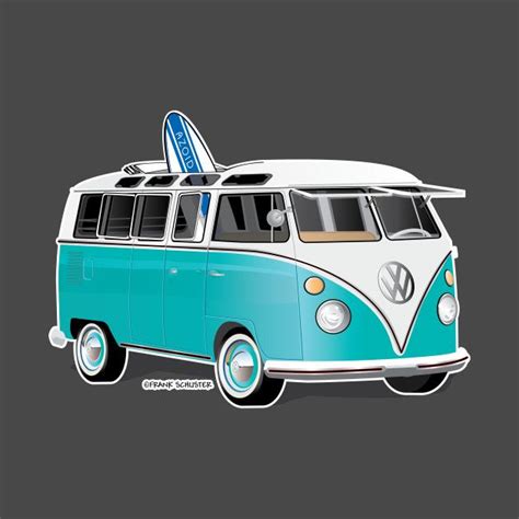 Check Out This Awesome Surfervanvwbuswithsurfboard Design On Teepublic Retro Cars