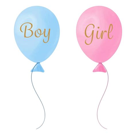 Premium Vector Pink And Blue Balloons Watercolor Effect Boy Or Girl