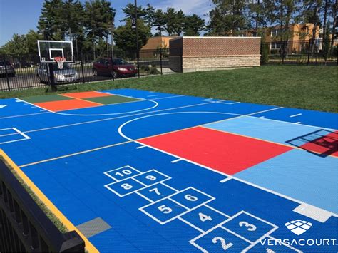 Multi Sport Game Court Basketball Hopscotch Four Square Commercial