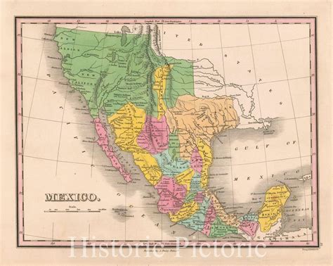 Historic Map Mexico Early Appearance Of Austins Settlement 1830