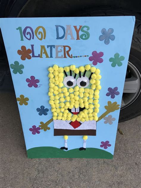100 days of school poster spongebob theme 100th day of school crafts 100 day of school