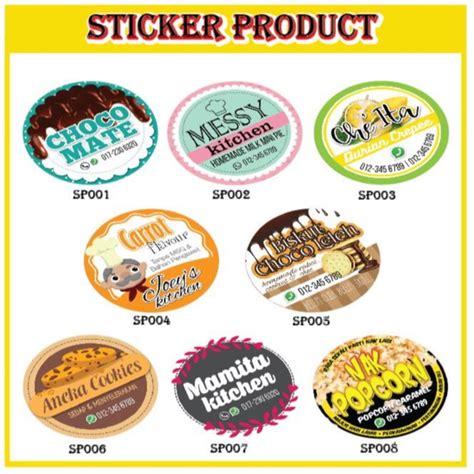 Hanya Tarik And Tampal Sticker Label Product Pelbagai Saiz 3x3cm