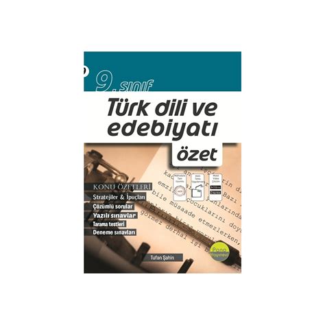 Pano Yayınları 9 Sınıf Türk Dili ve Edebiyatı Özet Kitabı