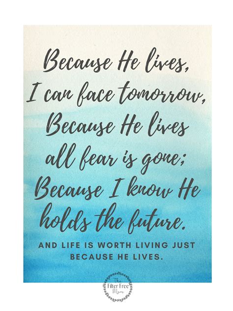 Because He Lives Hymn Printable Instant Download 3 Sizes Etsy