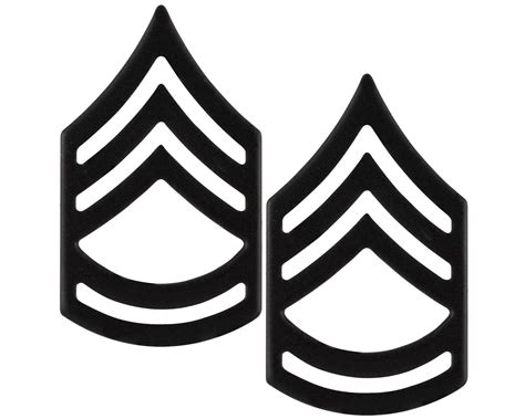 Us Army Sergeant First Class Subdued Black Metal Rank Pair