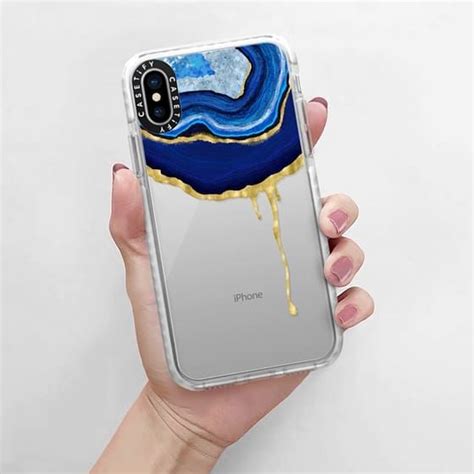 Casetify Impact Iphone Xs Case Sapphire Dripping Agate By Noonday