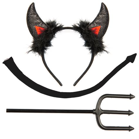 Funcredible Devil Costume Accessories Set Devil Horns And Tail With