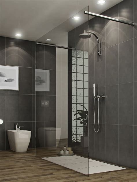 In most common examples, you will a shower stall placed carefully along one of the bathroom walls, separated by a curtain or glass or sliding doors. 11 Awesome Modern Bathrooms With Glass Showers Ideas ...