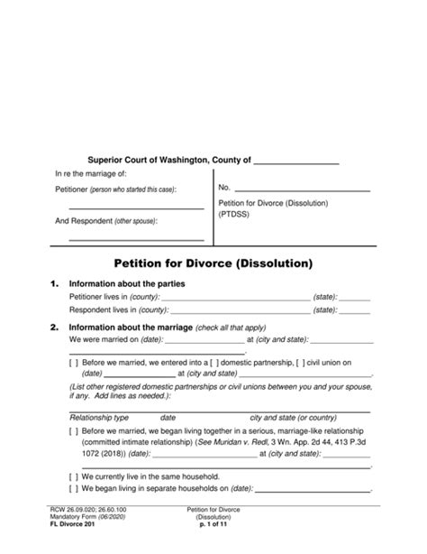 Form Fl Divorce201 Fill Out Sign Online And Download Printable Pdf