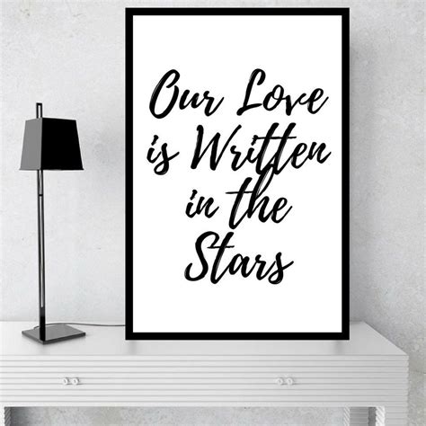 Our Love is Written in the Stars #bookquote #PrintableArt, Minimalist