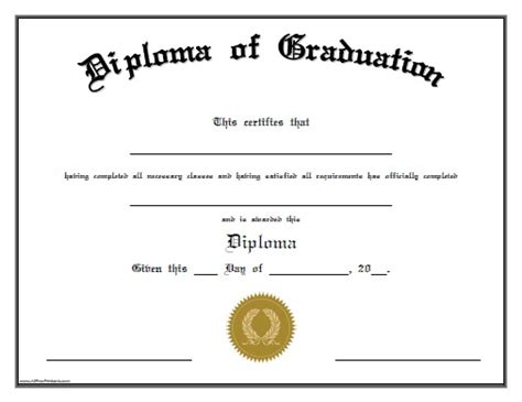 Diploma Of Graduation Free Printable Allfreeprintable Throughout