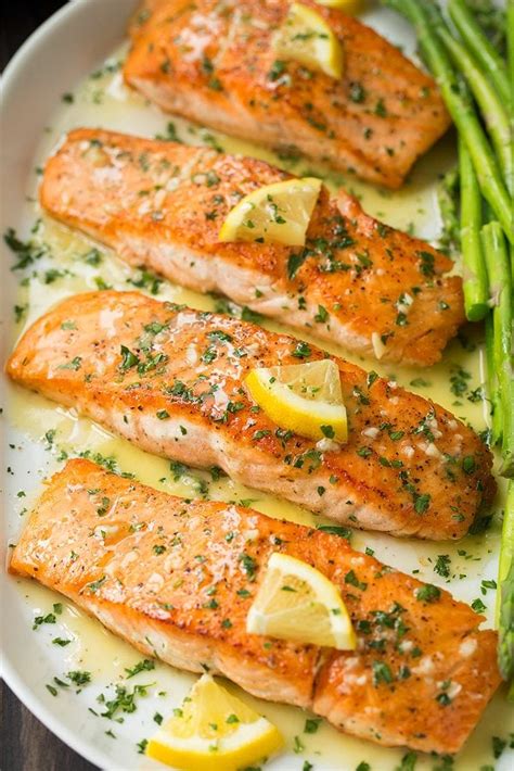 Skillet Seared Salmon With Garlic Lemon Butter Sauce Cooking Classy