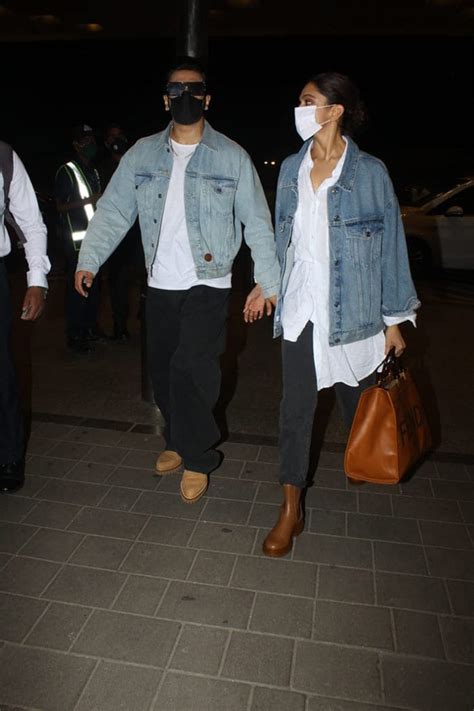 Twinning And Winning Deepika Padukone And Ranveer Singh Fly Out Of Mumbai