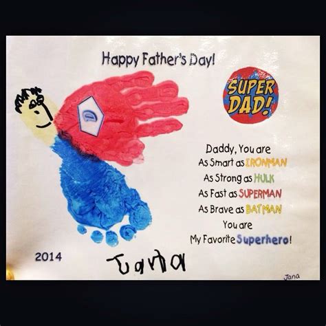 Fathers Day Superhero Handprintfootprint Craft Fathers Day