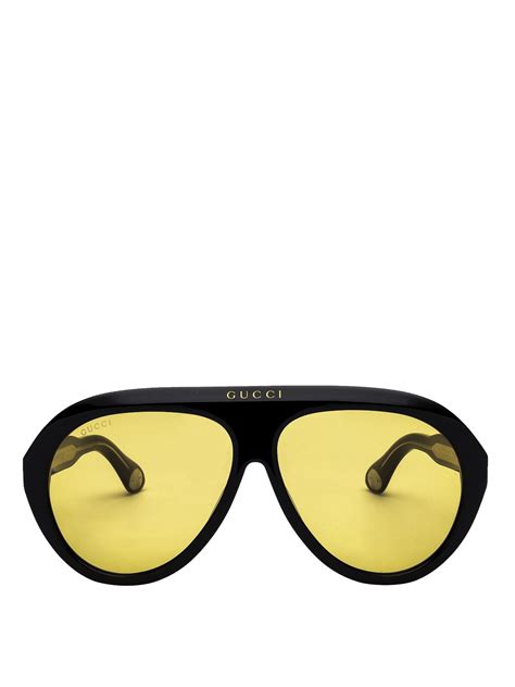 Sunglasses Gucci Navigator Sunglasses With Yellow Lenses Gg0479s002